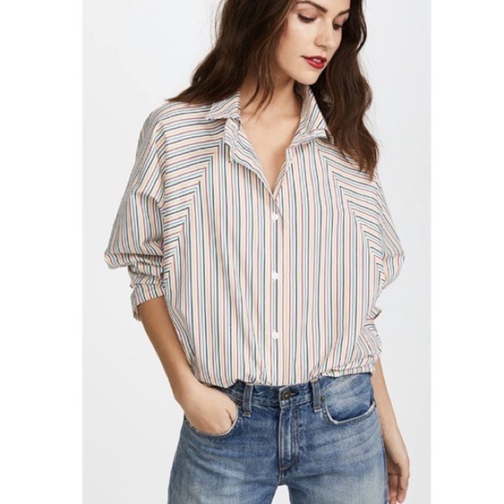 Petersyn Bromley Button Down Shirt Confetti Rainbow Medium NEW NWT Reg $283